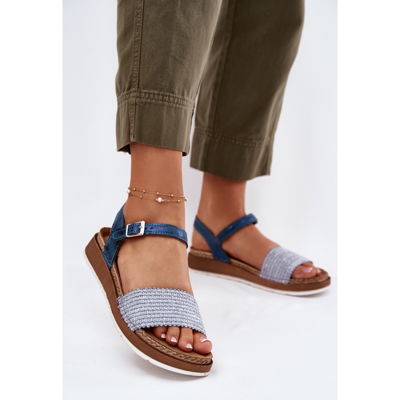 Sandales féminines avec une tresse sur le Blue Blue Inblu GS000050 bleu 2 Sandales féminines avec une tresse sur le Blue Blue Inblu GS000050 bleu 2