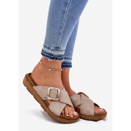 Les tongs des femmes avec INBLU ED000025 Beige 1