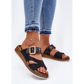 Les tongs féminins légers avec INBLU GS000055 BOUCLE NOIR 2