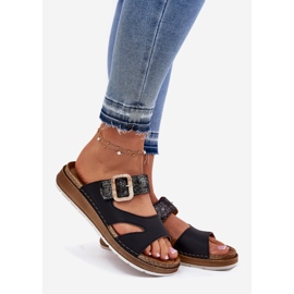 Les tongs féminins légers avec INBLU GS000055 BOUCLE NOIR 1