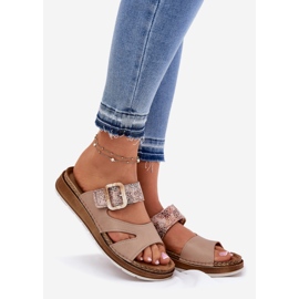 Les tongs féminins légers avec INBLU GS000055 Beige 1