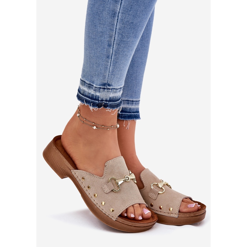 Slippers en daim des femmes inblu tf0002k beige 1 Slippers en daim des femmes inblu tf0002k beige 1