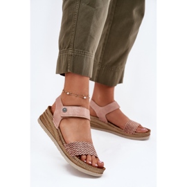Sandales féminines sur le coin inblu RV000014 rose 2
