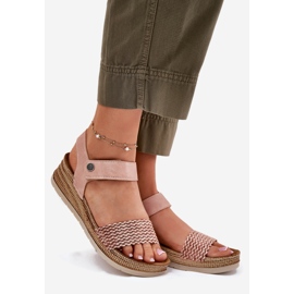 Sandales féminines sur le coin inblu RV000014 rose 1