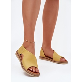 Sandales en cuir pour femmes Artiker 46C1015 Jaune 2
