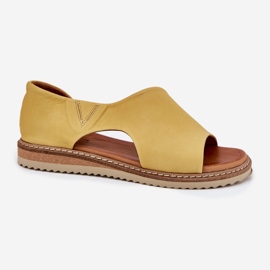 Sandales en cuir pour femmes Artiker 46C1015 Jaune 4