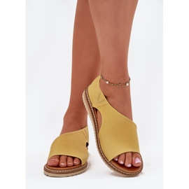 Sandales en cuir pour femmes Artiker 46C1015 Jaune 3