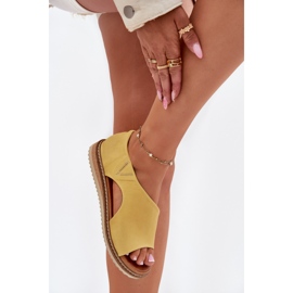 Sandales en cuir pour femmes Artiker 46C1015 Jaune 5