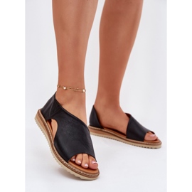 Sandales en cuir pour femmes Artiker 46C1016 Black le noir 2