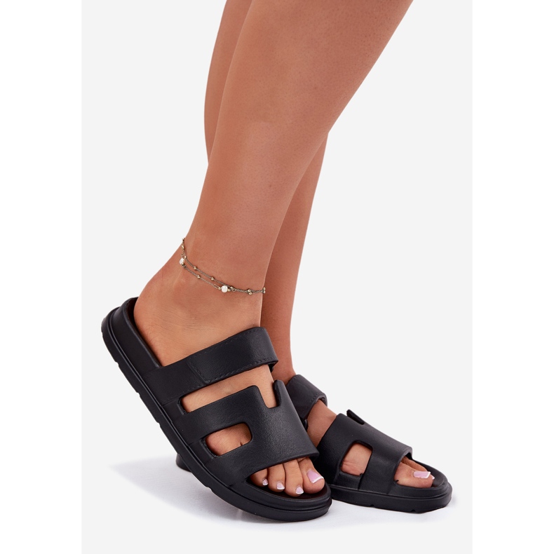 EVento Slippers de mousse pour femmes noires 1