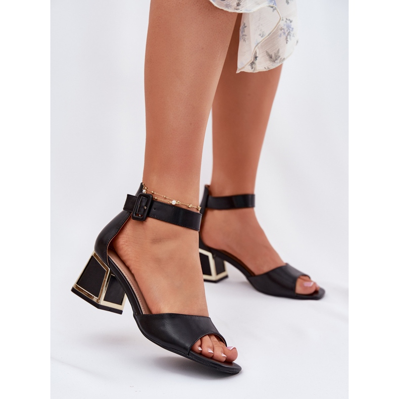 EVento Sandales Pour Femmes Sur Un Talon Haut Noir le noir 2