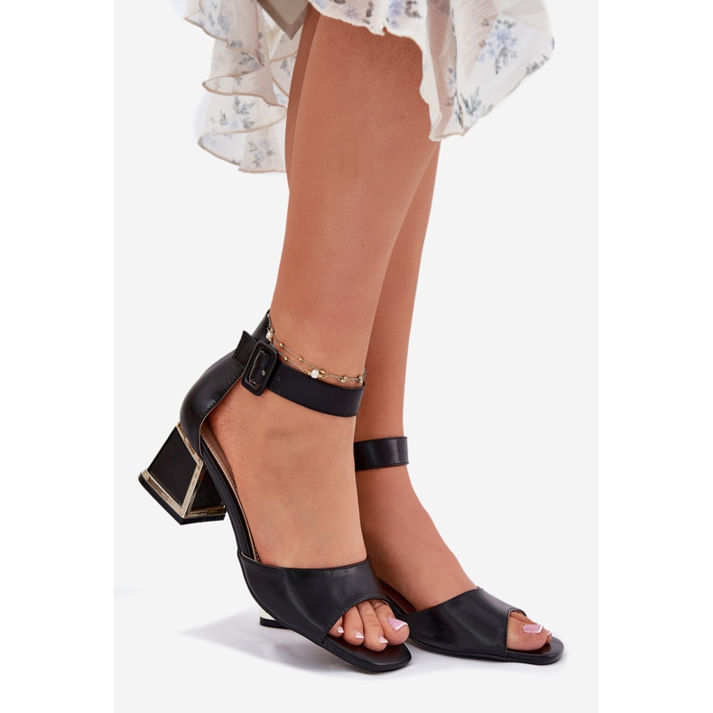 EVento Sandales Pour Femmes Sur Un Talon Haut Noir le noir 1