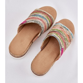 Les tongs pour femmes avec un coin multicolore plaqué 7