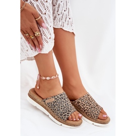 Léopard des tongs pour femmes brun 6