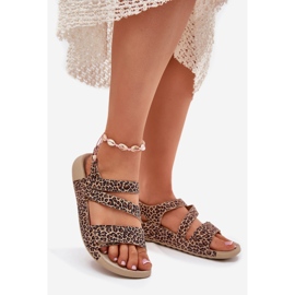 Sandales en cuir pour femmes Zazoo K1004 Print léopard brun 1