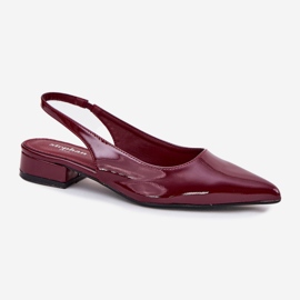 Ballerines à thèmes bas peints bordeaux rouge 4