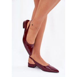 Ballerines à thèmes bas peints bordeaux rouge 5