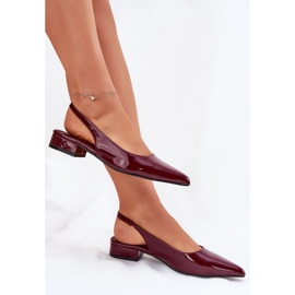 Ballerines à thèmes bas peints bordeaux rouge 7