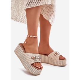 Coins féminins avec coin avec une décoration tresse et beige 1