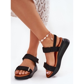 Sandales noires à semelles compensées pour femmes le noir 3