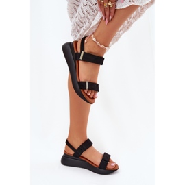 Sandales noires à semelles compensées pour femmes le noir 5