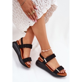 Sandales noires à semelles compensées pour femmes le noir 7