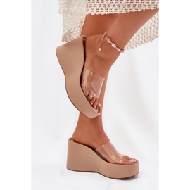 Cales féminines avec coin avec une ceinture beige transparente 5