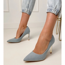 Les jeans classiques pompes sur une épingle dorée bleu 1