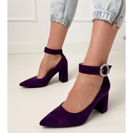Pompes violettes sur le poteau avec une boucle et des zircons 1
