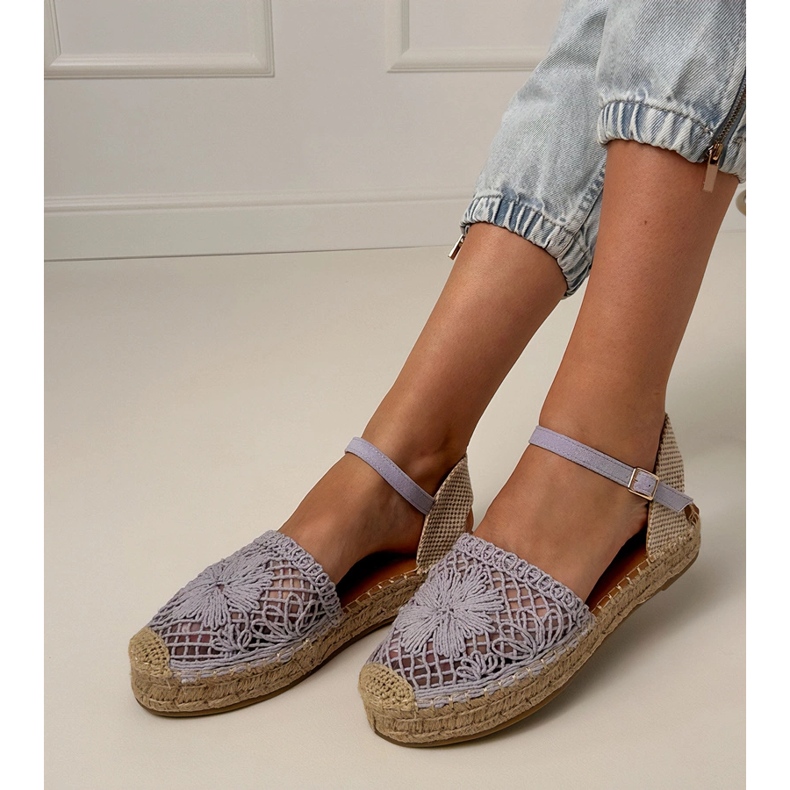 Espadrilles ouvertes Sandales violettes 1