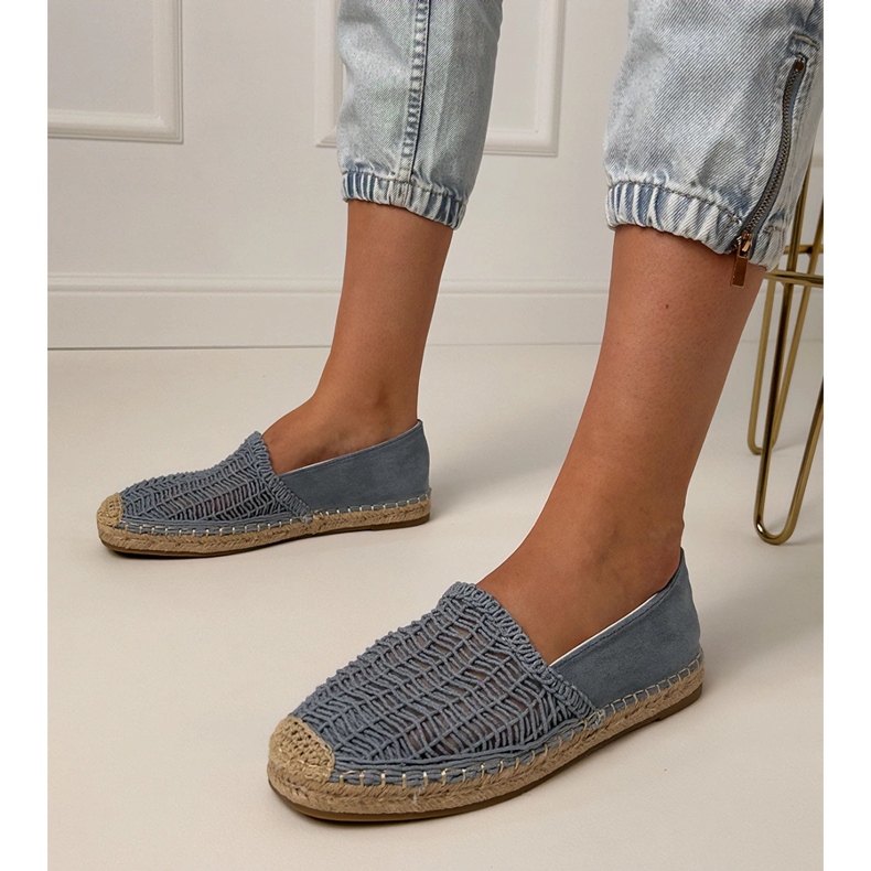 Espadrilles Blue Openwork sur la plate-forme bleu 1