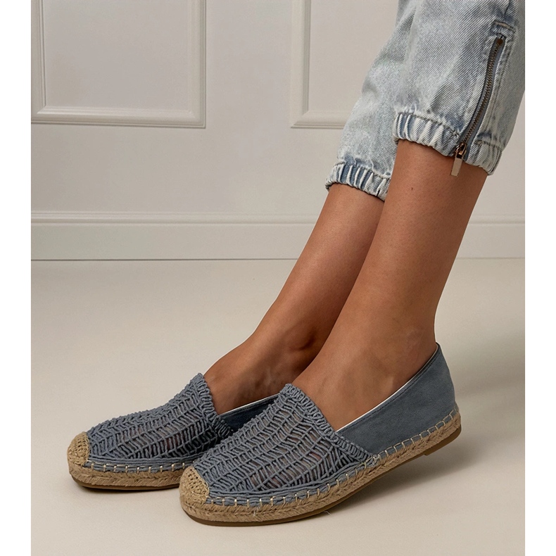Espadrilles Blue Openwork sur la plate-forme bleu 2