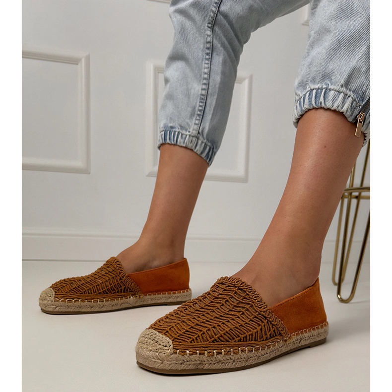 Brown Openwork Espadrilles sur la plate-forme brun 1