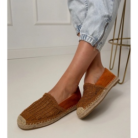 Brown Openwork Espadrilles sur la plate-forme brun 3