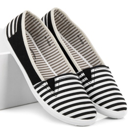 Slipons rayés le noir 2