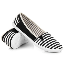 Slipons rayés le noir 1