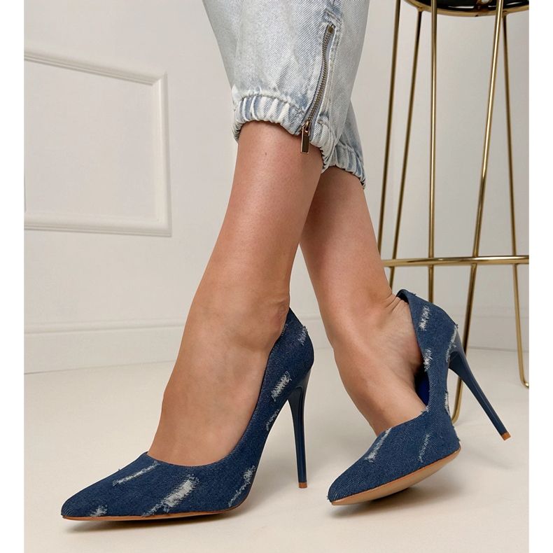 Pompes à talon bleu marine 2