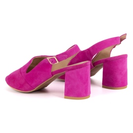 Olivier Talons hauts pour femmes N1818 Sandales en cuir en daim naturel fuchsia rose 4