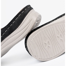 Seastar Slippers des femmes noires avec une fleur décorative 1