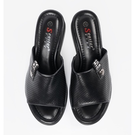 Seastar Black Flip -flops sur la plate-forme OpenWork le noir 3