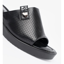 Seastar Black Flip -flops sur la plate-forme OpenWork le noir 5