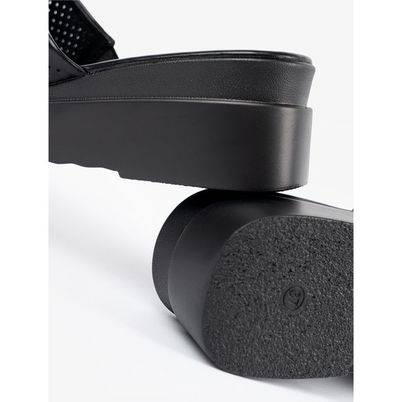 Seastar Black Flip -flops sur la plate-forme OpenWork noir 1