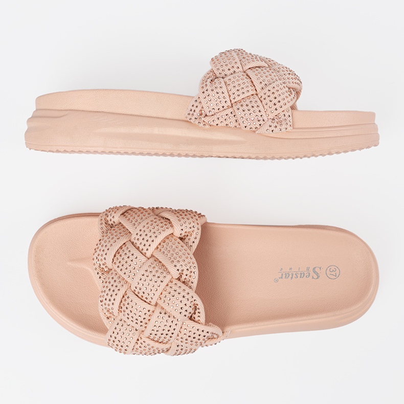 Seastar Les tongs roses avec des cristaux 1 Seastar Les tongs roses avec des cristaux 1