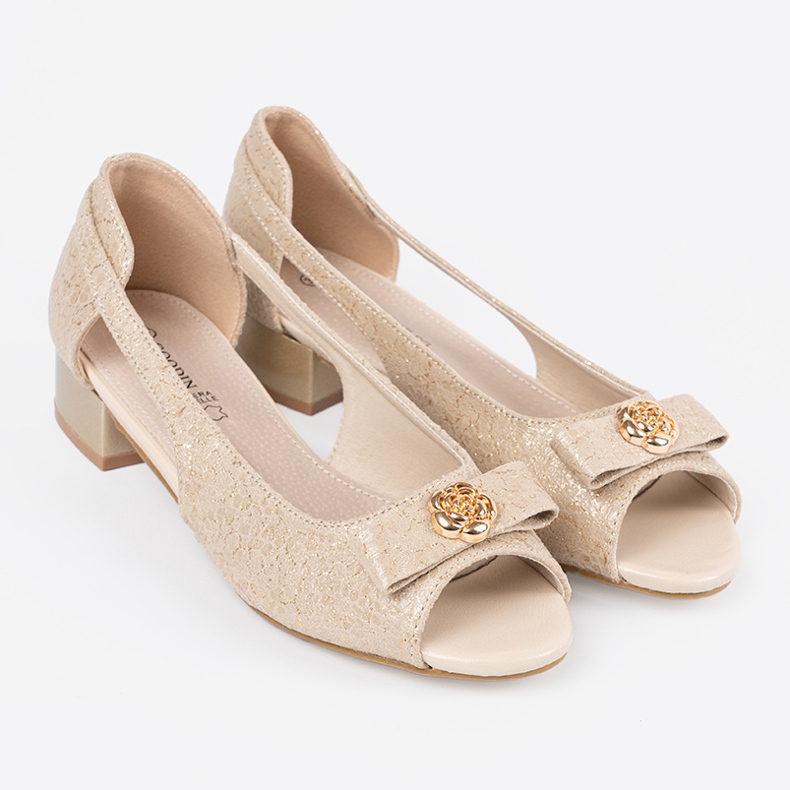 Goodin Chaussures dorées avec des doigts nus 2