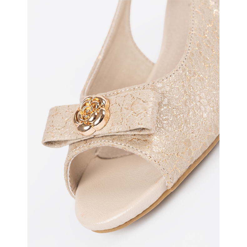 Goodin Chaussures dorées avec des doigts nus 1