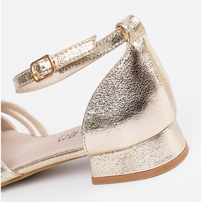 Goodin Sandales à thèmes dorés élégants d'or 1