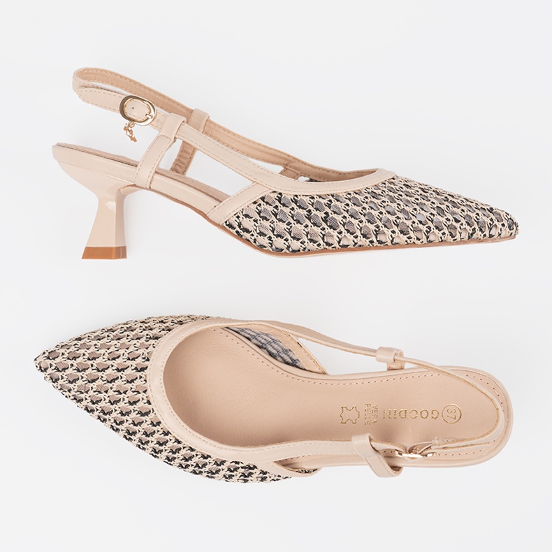 Goodin Pompes ouvertes à thèmes basses beige 1