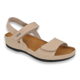 Sandales en cuir féminines inblu 158d102 beige 1