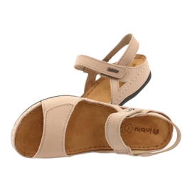 Sandales en cuir féminines inblu 158d102 beige 5