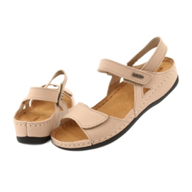 Sandales en cuir féminines inblu 158d102 beige 4